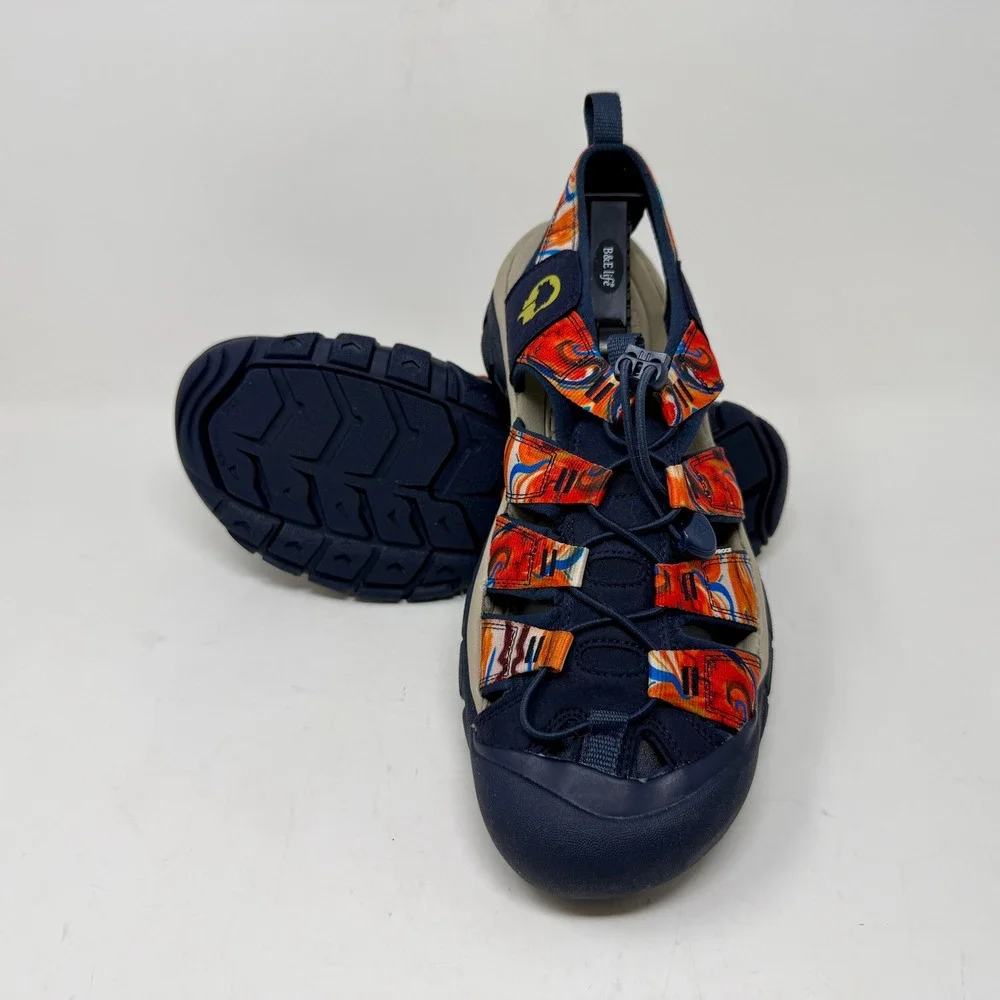 Keen Newport H2 Retro Mens Sz 11 Waterproof Sandals Navy Multi Color Swirl